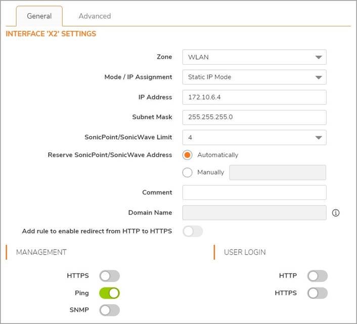 SonicWALL - SonicWave 641 - Configuración de la interfaz de red Configuración de la interfaz de red