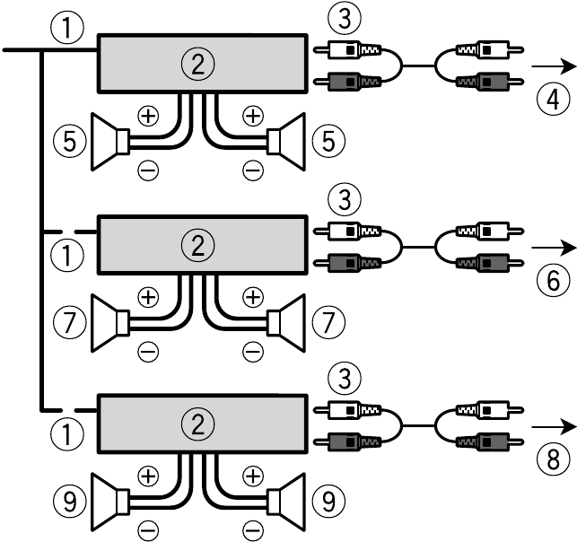 Pioneer - MVH-MS510BT - Power Amp Connections Power Amp Connections