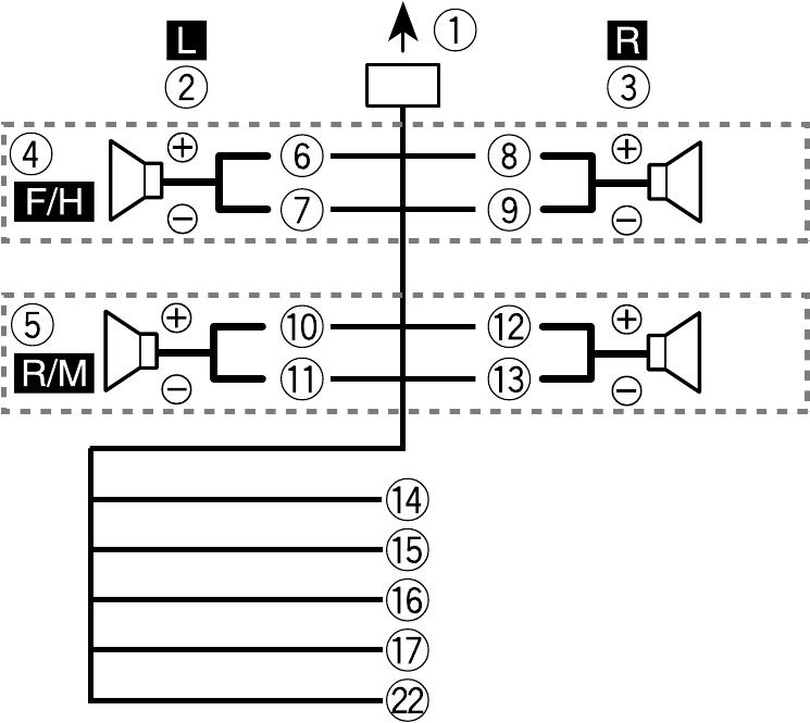 Pioneer - MVH-MS510BT - Power Cord Connections - Option 1 Power Cord Connections - Option 1