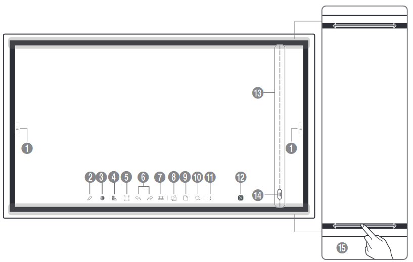 Samsung - Flip WM75A - Ekran elementlari - QALAM REJIMI (PEN MODE) Ekran elementlari - QALAM REJIMI (PEN MODE)