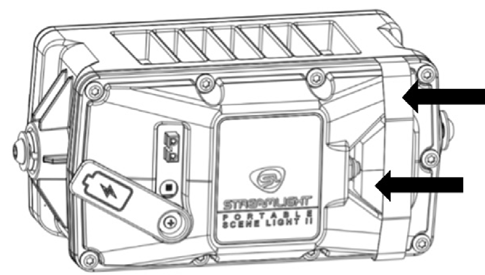 StreamLight - PORTABLE SCENE LIGHT II - CAPACITĂȚILE BATERIEI ȘI TRANSPORTUL - Pasul 3 - Scoateți banda adezivă și spuma de protecție a comutatorului CAPACITĂȚILE BATERIEI ȘI TRANSPORTUL - Pasul 3 - Scoateți banda adezivă și spuma de protecție a comutatorului