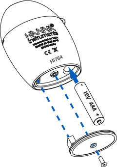 HANNA instruments - Checker HI764 - Смяна на батерията Смяна на батерията