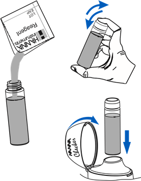 HANNA instruments - Checker HI764 - Процедура за измерване - Стъпка 4 Процедура за измерване - Стъпка 4