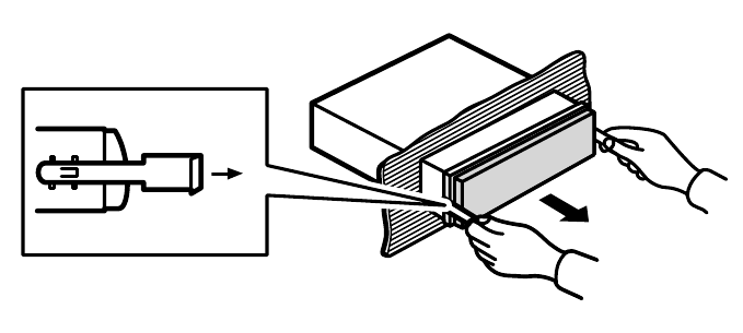 Pioneer - MVH-S322BT - Removing the unit - Step 2 Removing the unit - Step 2