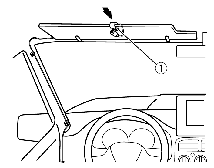 Pioneer - MVH-S322BT - To install on the sun visor - Step 2 To install on the sun visor - Step 2