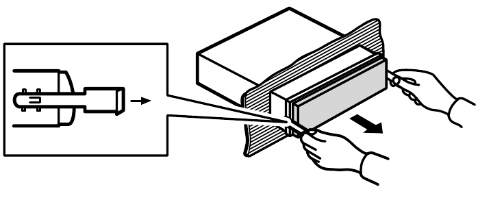 Pioneer - MVH-MS512BS - Removing the unit - Step 2 Removing the unit - Step 2
