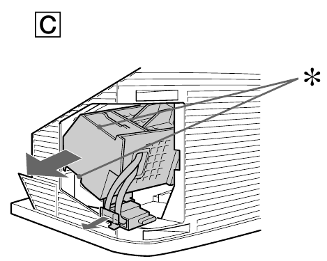 Sony - XL-5300 - Ako vymeniť lampu - Krok 3 Ako vymeniť lampu - Krok 3