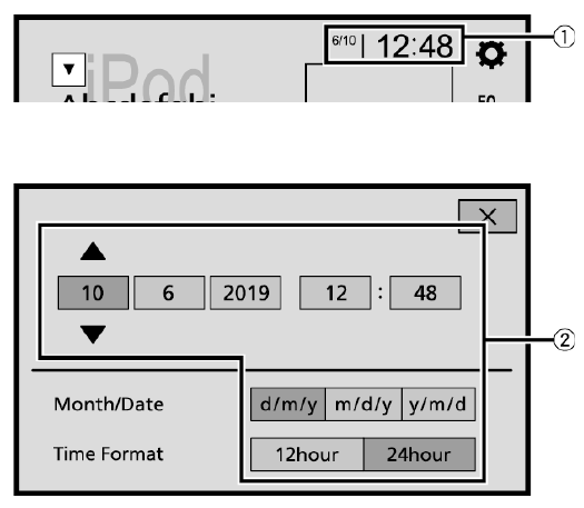 Pioneer - AVH-Z7200DAB - Selecting the clock Selecting the clock