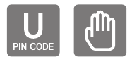 Ingrese el código PIN de usuario y luego toque el teclado con la palma de la mano