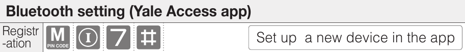 ASSA ABLOY - Yale YDM7116A - Modo maestro - Configuración de Bluetooth (aplicación Yale Access) - Configure un nuevo dispositivo en la aplicación Modo maestro - Configuración de Bluetooth (aplicación Yale Access) - Configure un nuevo dispositivo en la aplicación