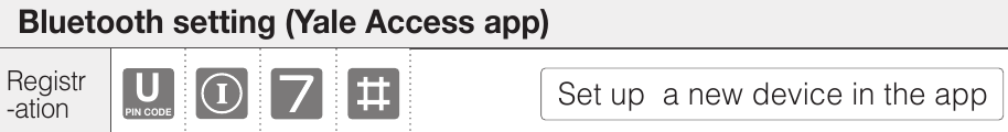 ASSA ABLOY - Yale YDM7116A - Modo normal (modo predeterminado) - Configuración de Bluetooth (aplicación Yale Access) - Configurar un nuevo dispositivo en la aplicación Modo normal (modo predeterminado) - Configuración de Bluetooth (aplicación Yale Access) - Configurar un nuevo dispositivo en la aplicación