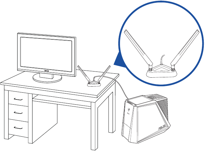 ASUS - PCE-AX58BT - Регулирайте основата на антената Регулирайте основата на антената