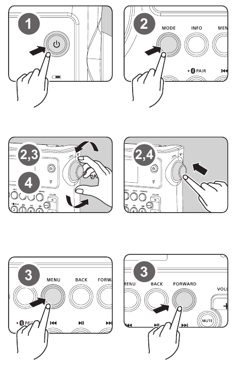 SANGEAN - WFR-28BT - Ακούγοντας το ραδιόφωνο - Βήμα 1 Ακούγοντας το ραδιόφωνο - Βήμα 1