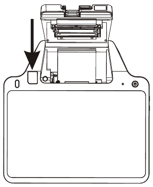 PAX - E700 - Nalaganje papirja v tiskalnik - 1. korak Nalaganje papirja v tiskalnik - 1. korak