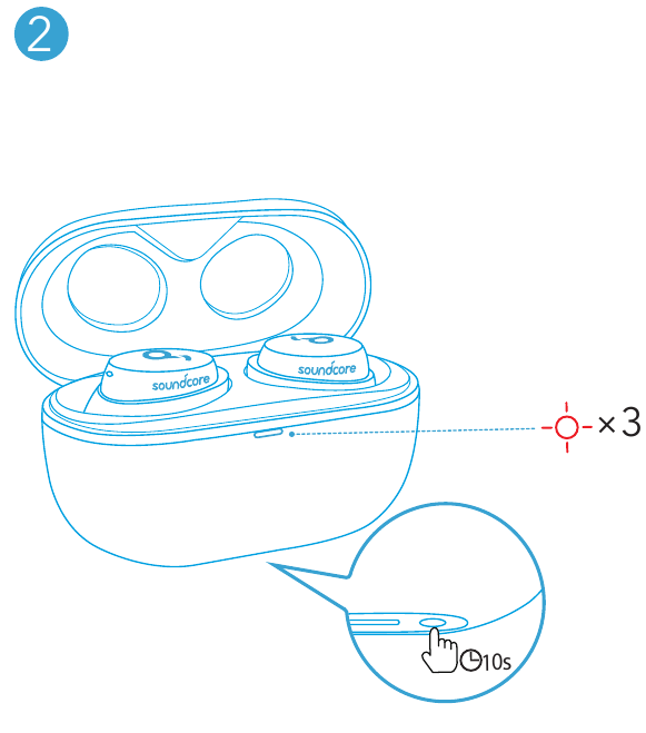 Soundcore - Life Dot 3i - REINICIO - Paso 2 REINICIO - Paso 2