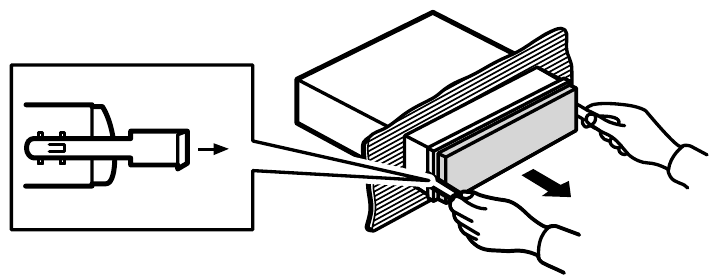 Pioneer - DEH-S410BT - Ziehen Sie das Gerät aus dem Armaturenbrett. Ziehen Sie das Gerät aus dem Armaturenbrett.