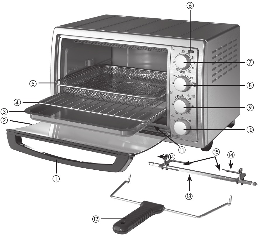 Black & Decker - TO4315SS-LA - Przegląd - Część 1 Przegląd - Część 1