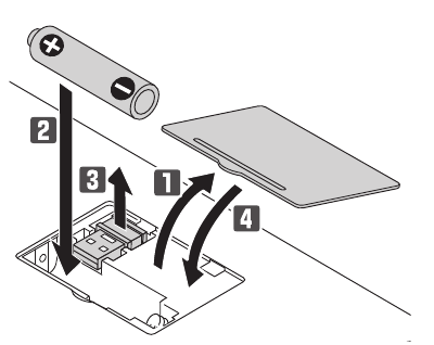 Elecom - TK-FDM106 - Insert the battery - Keyboard Insertar la batería - Teclado