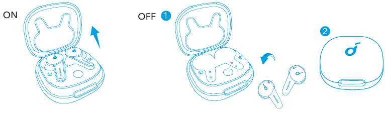 Soundcore - Life Note 3S - Zapnutí/Vypnutí Powering On/Off