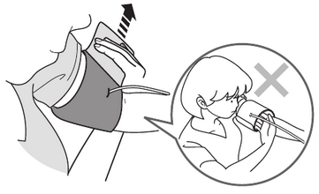 Omron - HEM-7121 - Monitoriaus naudojimas - Rankos manžetės uždėjimas - 3 žingsnis Monitoriaus naudojimas - Rankos manžetės uždėjimas - 3 žingsnis