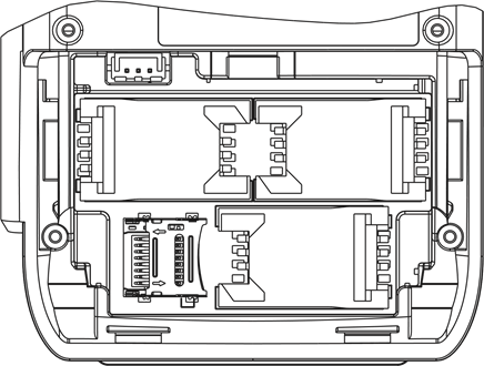 PAX - A80 POS - SAM/SD-kortinstallasjon - SAM og SD-kortspor SAM/SD-kortinstallasjon - SAM og SD-kortspor