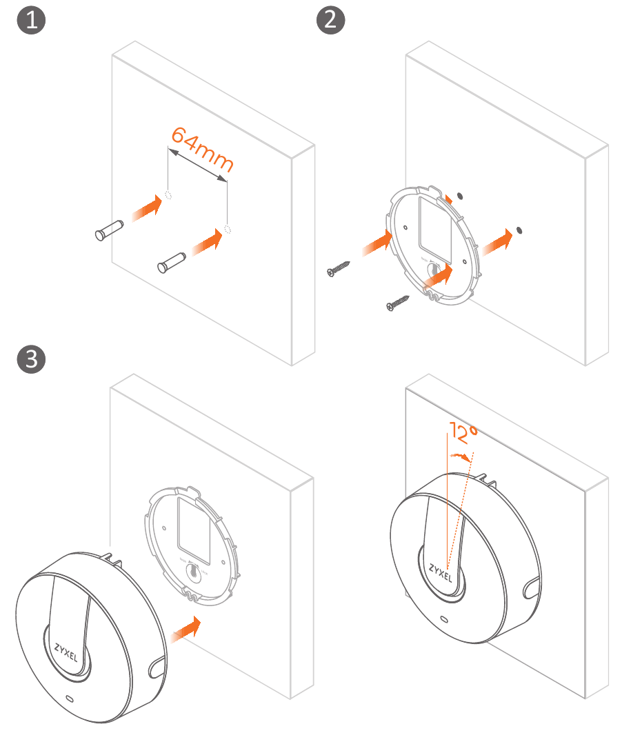 Zyxel - Nebula NAP102 - Montaje en pared / techo Montaje en pared / techo