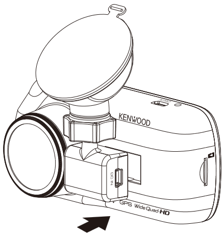 Kenwood - DRV-A501W - Ligue a Câmara de Tablier ao Suporte Magnético Ligue a Câmara de Tablier ao Suporte Magnético
