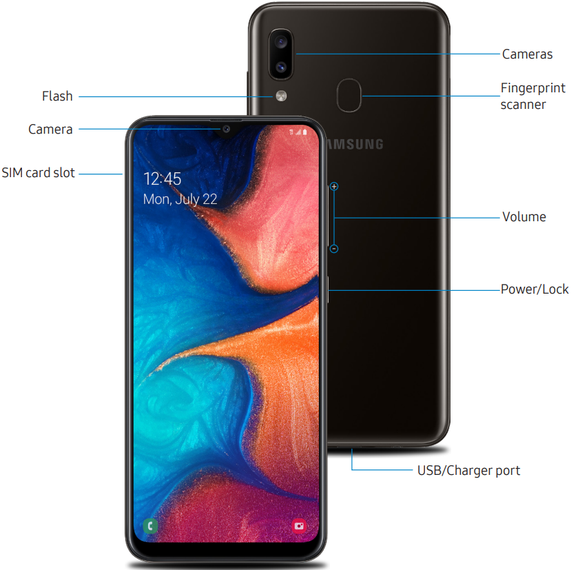 Samsung - Galaxy A10e - Despre telefonul dvs. - Prezentare generală a dispozitivului Despre telefonul dvs. - Prezentare generală a dispozitivului