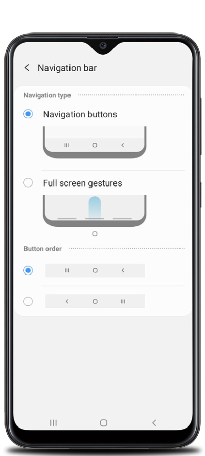 Samsung - Galaxy A10e - Gesturi - Funcții de gesturi Gesturi - Funcții de gesturi
