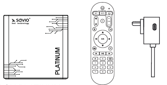 Savio - SMART TV-BOX PLATINUM - Περιεχόμενα συσκευασίας Περιεχόμενα συσκευασίας