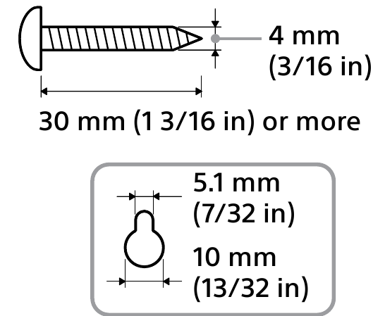 Sony - HT-S400 - Wandmontage des Barlautsprechers – Schritt 1 – Montageabmessungen Wandmontage des Barlautsprechers – Schritt 1 – Montageabmessungen