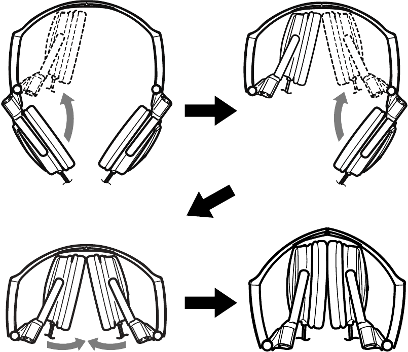 Sony - MDR-NC7 - Piegatura delle cuffie - Fase 2 Piegatura delle cuffie - Fase 2