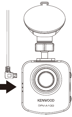 KENWOOD - DRV-A100 - Εγκατάσταση στο όχημα - Συνδέστε το καλώδιο τροφοδοσίας στην κάμερα Εγκατάσταση στο όχημα - Συνδέστε το καλώδιο τροφοδοσίας στην κάμερα