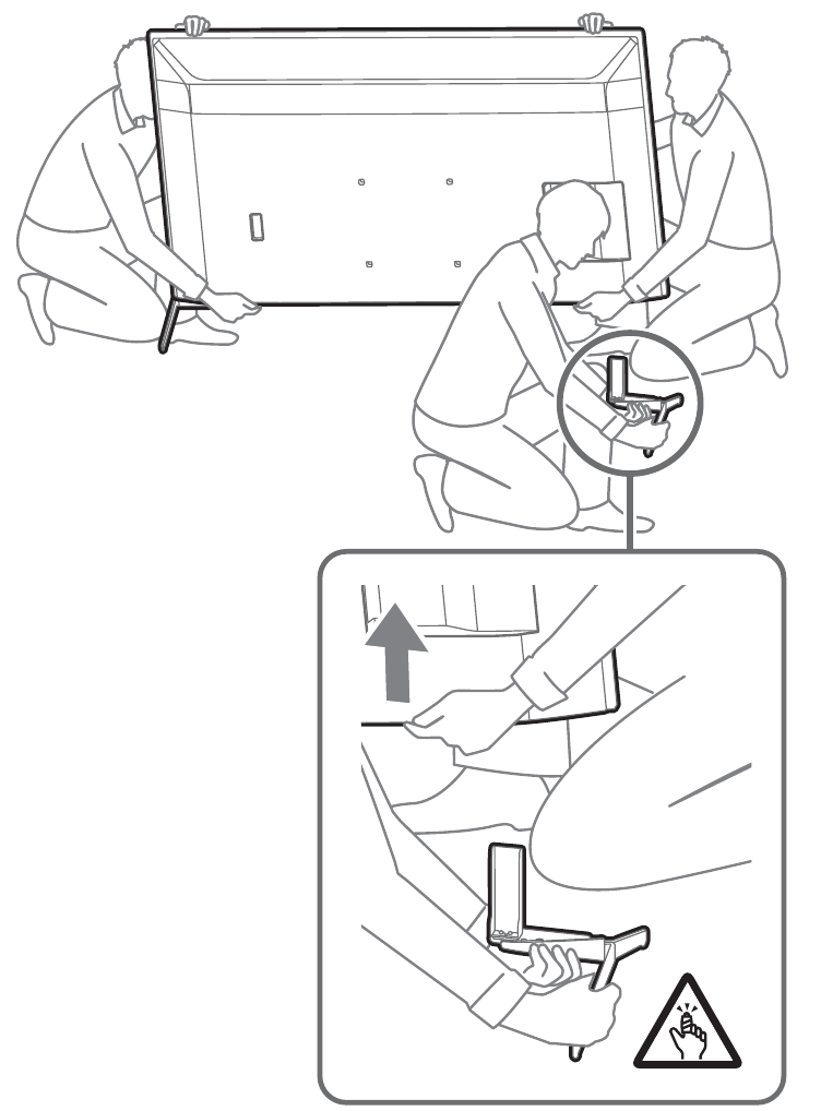 SONY - BRAVIA KD-65X9507H - Shkëputja e stendës së sipërme të tavolinës nga televizori Shkëputja e stendës së sipërme të tavolinës nga televizori
