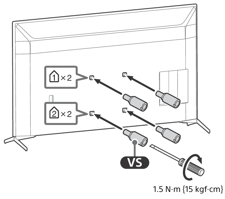 SONY - BRAVIA KD-65X9507H - Instalimi i televizorit në mur - Hapi 2 Instalimi i televizorit në mur - Hapi 2