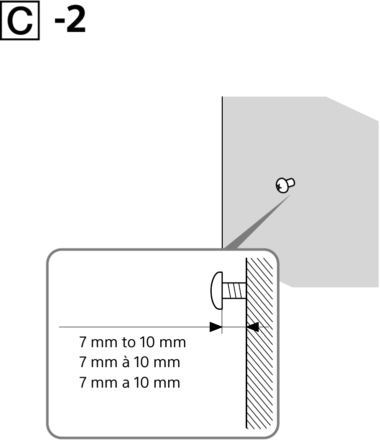 SONY - SS-CS310CR - O'rab turuvchi karnaylarni devorga o'rnatish - 2-qadam O'rab turuvchi karnaylarni devorga o'rnatish - 2-qadam