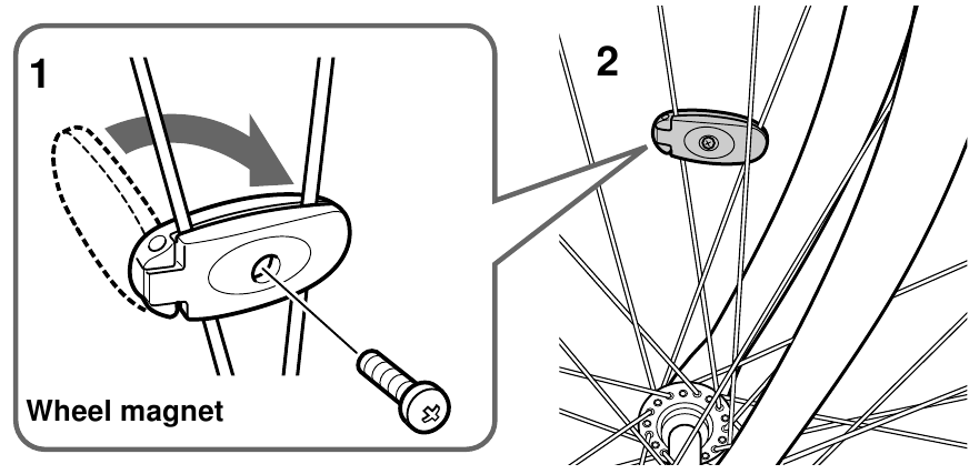 SONY - ICF-M88B - Install the Wheel Magnet Install the Wheel Magnet