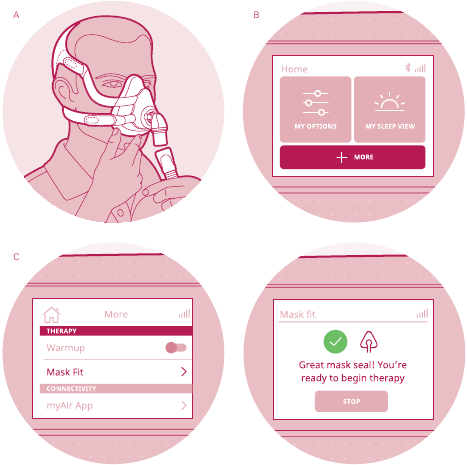 ResMed - AirSense 11 - Подгонка маски - Шаг 1 Подгонка маски - Шаг 1