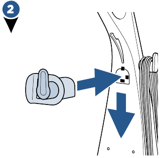 Bissell - ProHeat Advanced 1846 Series - Attach upper hose rack to back of upper handle Prenda o rack da mangueira superior na parte de trás da alça superior