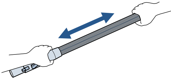 Bissell - ProHeat Advanced 1846 Series - Extend the hose to ensure water is out of the hose. Estenda a mangueira para garantir que a água saia da mangueira.