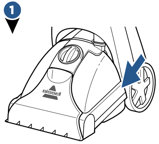 Bissell - ProHeat Advanced 1846 Series - Maintenance: Belt Replacement - Step 1 Manutenção: Substituição da Correia - Passo 1