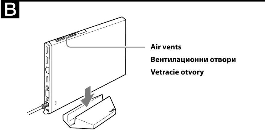 SONY - VGP-PRZ20 Series - Mukana toimitetun pystytelineen käyttäminen Mukana toimitetun pystytelineen käyttäminen