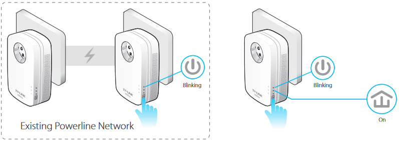 tp-link - AV1000 - Einem bestehenden sicheren Powerline-Netzwerk beitreten Einem bestehenden sicheren Powerline-Netzwerk beitreten
