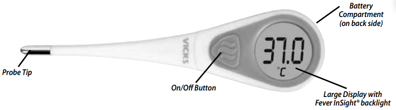 Vicks - Fever InSight V916C-AUS - Επισκόπηση Συσκευής Επισκόπηση Συσκευής