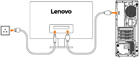 Lenovo - Série ideacentre 310A - Ligar o monitor Ligar o monitor