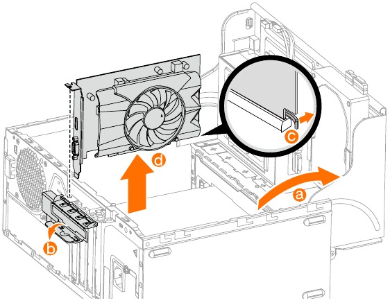 Lenovo - Série ideacentre 310A - Substituir um adaptador PCI express Substituir um adaptador PCI express