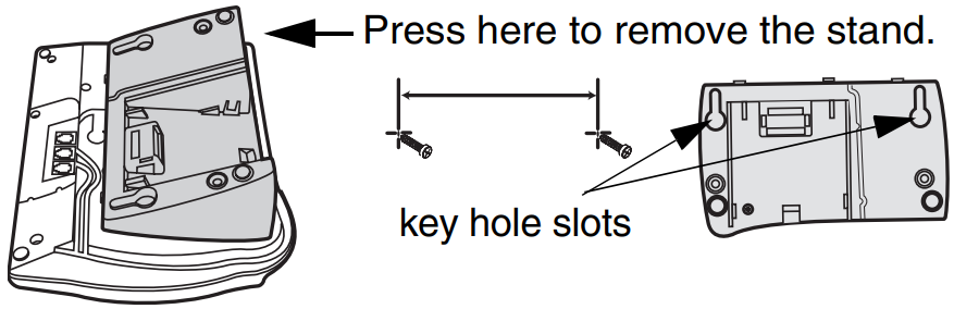 Avaya - T7316E - Montaža na zid s postoljem za telefon - Korak 1 Montaža na zid s postoljem za telefon - Korak 1