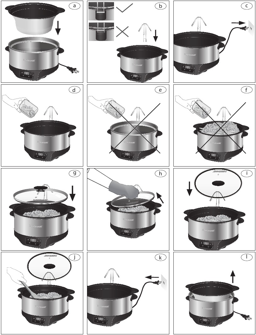 Farberware - Olla de cocción lenta ovalada de 6 Qt. 104554 - Ilustraciones - Parte 1 Ilustraciones - Parte 1