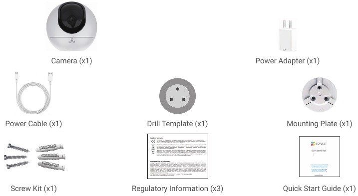 EZVIZ - C8C - Съдържание на пакета Съдържание на пакета