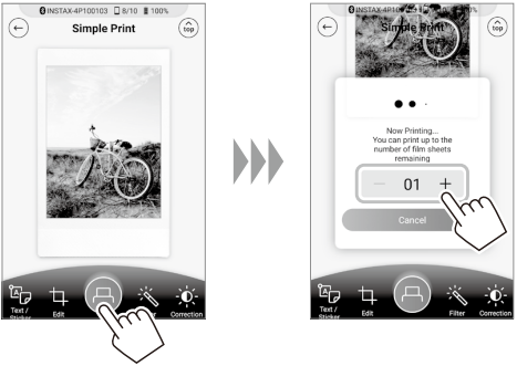 Fujifilm - instax mini Link 2 - Select the number of copies Kopya sayısını seçin